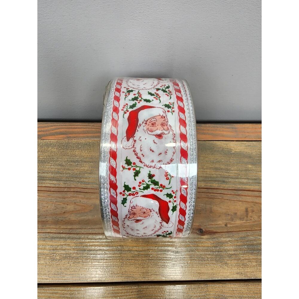 SWC Premium Wired Edge Holiday Santa Ribbon, 2.5" Wide x 50 Yards
